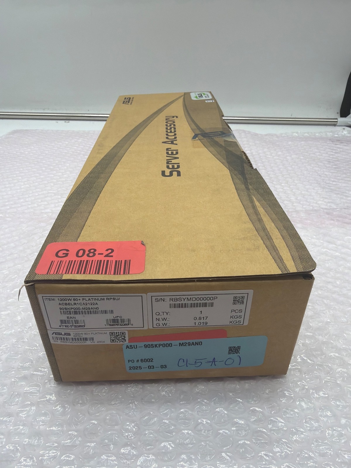 ASUS 1200W 80+ Platinum Redundant Server Power Supply RPSU ACBELR1CA2122A NEW