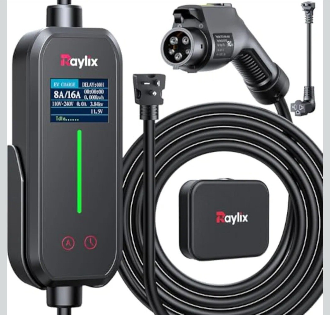 2025 Upgraded Level 1&2 Portable EV Charger, 8-16Amp Adjustable Current & Tim...
