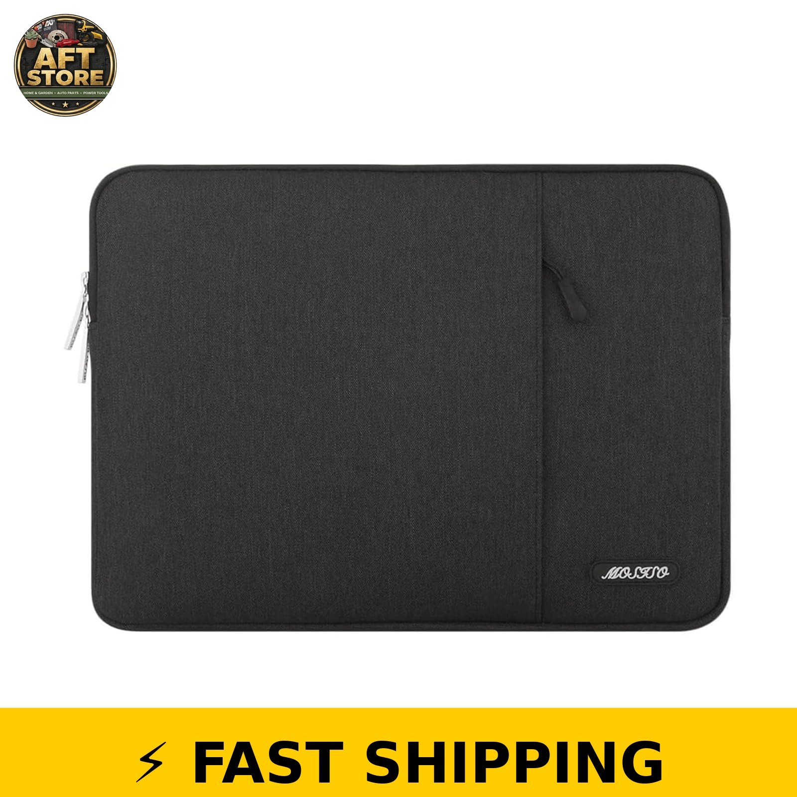 MOSISO 13 Inch Laptop Sleeve Bag with Pocket - Polyester - Black