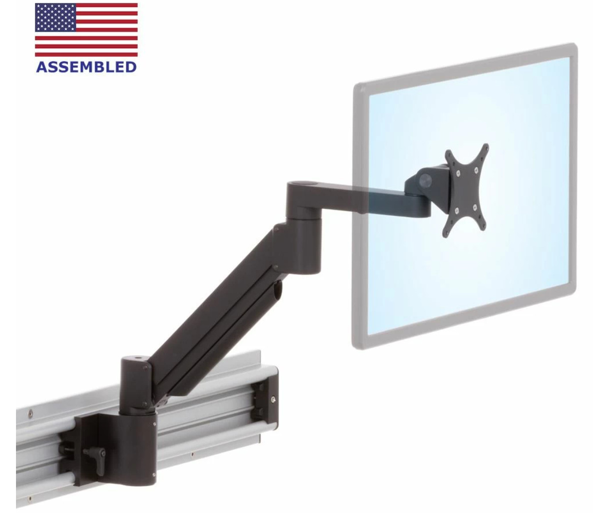 Roller Track Monitor Arm on Sliding/Movable Wall Mount