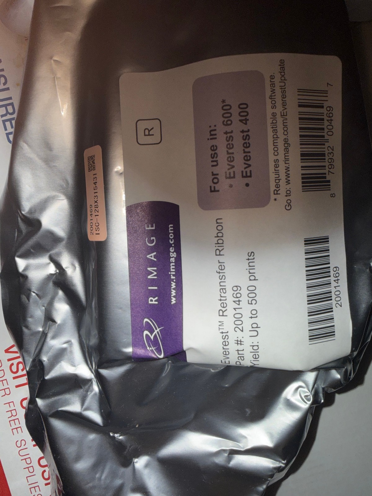 Rimage Everest 600 400 Retransfer Ribbon Up to 500 Prints 2001469