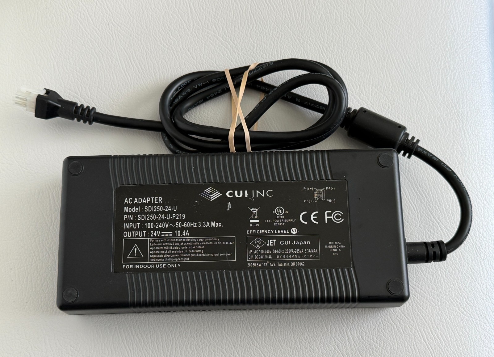 CUI Inc SDI250-24-U-P219 AC/DC Adapter  250 Watts: 24V @ 10.4A