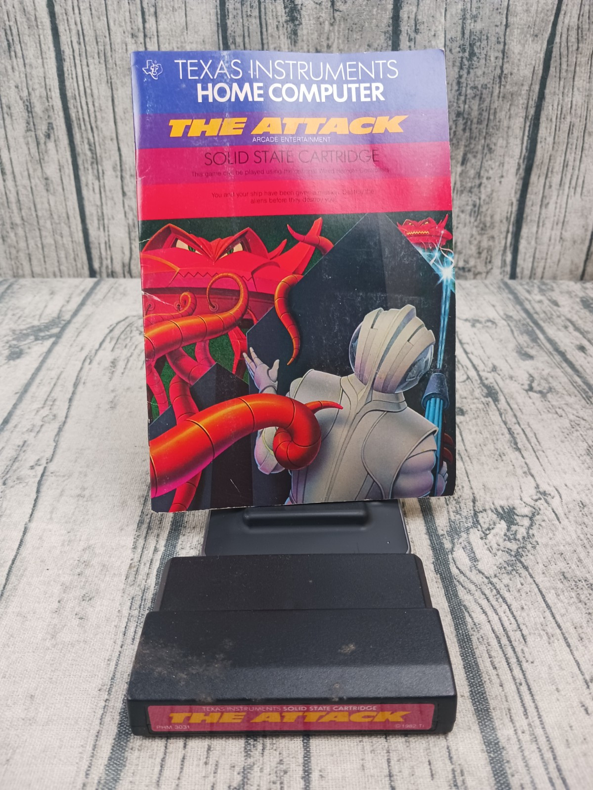 Vintage Texas Instruments Home Computer The Attack W/ Instruction Manual