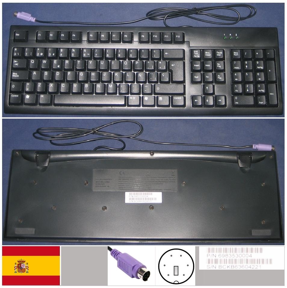 Qwerty Spanish Keyboard Packard Bell 5107A, 6983530004 Port PS/2