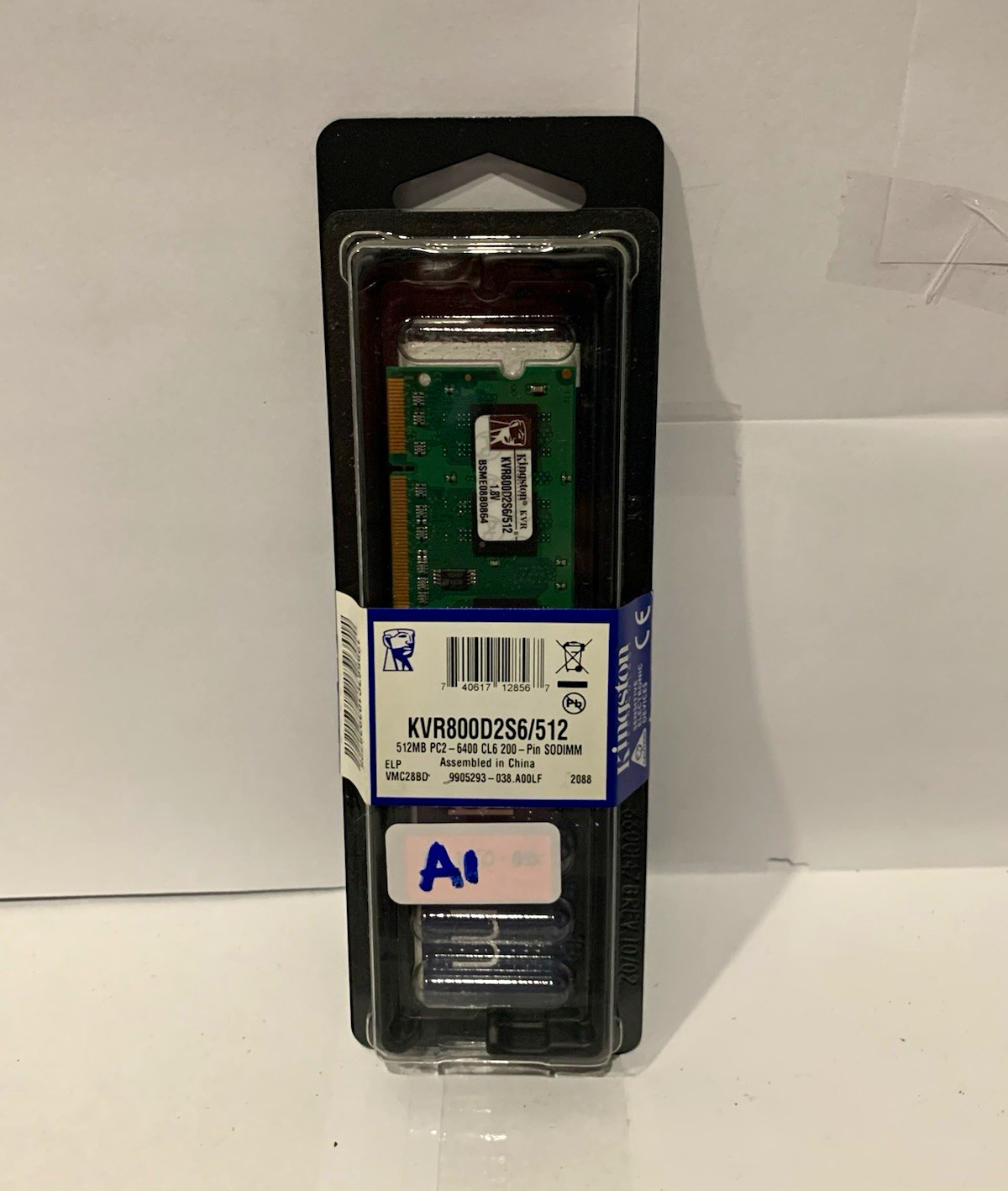 Kingston RAM 512MB PC2-6400 DDR2-800 200-Pin SO-DIMM KVR800D2S6/512 (LOT OF 2)
