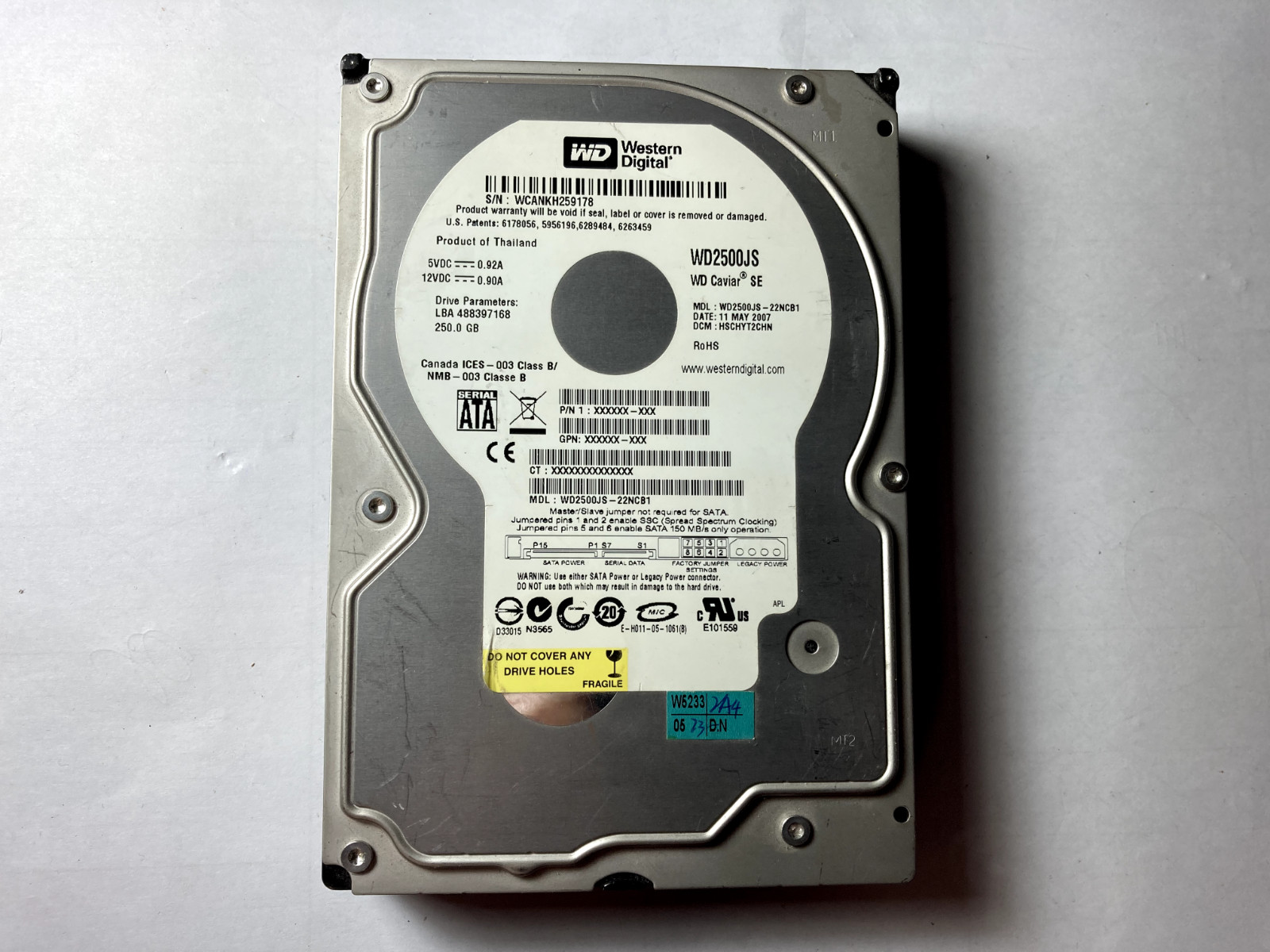 Western Digital Caviar 250GB Internal 3.5" (WD2500JS-22NCB1) Tested