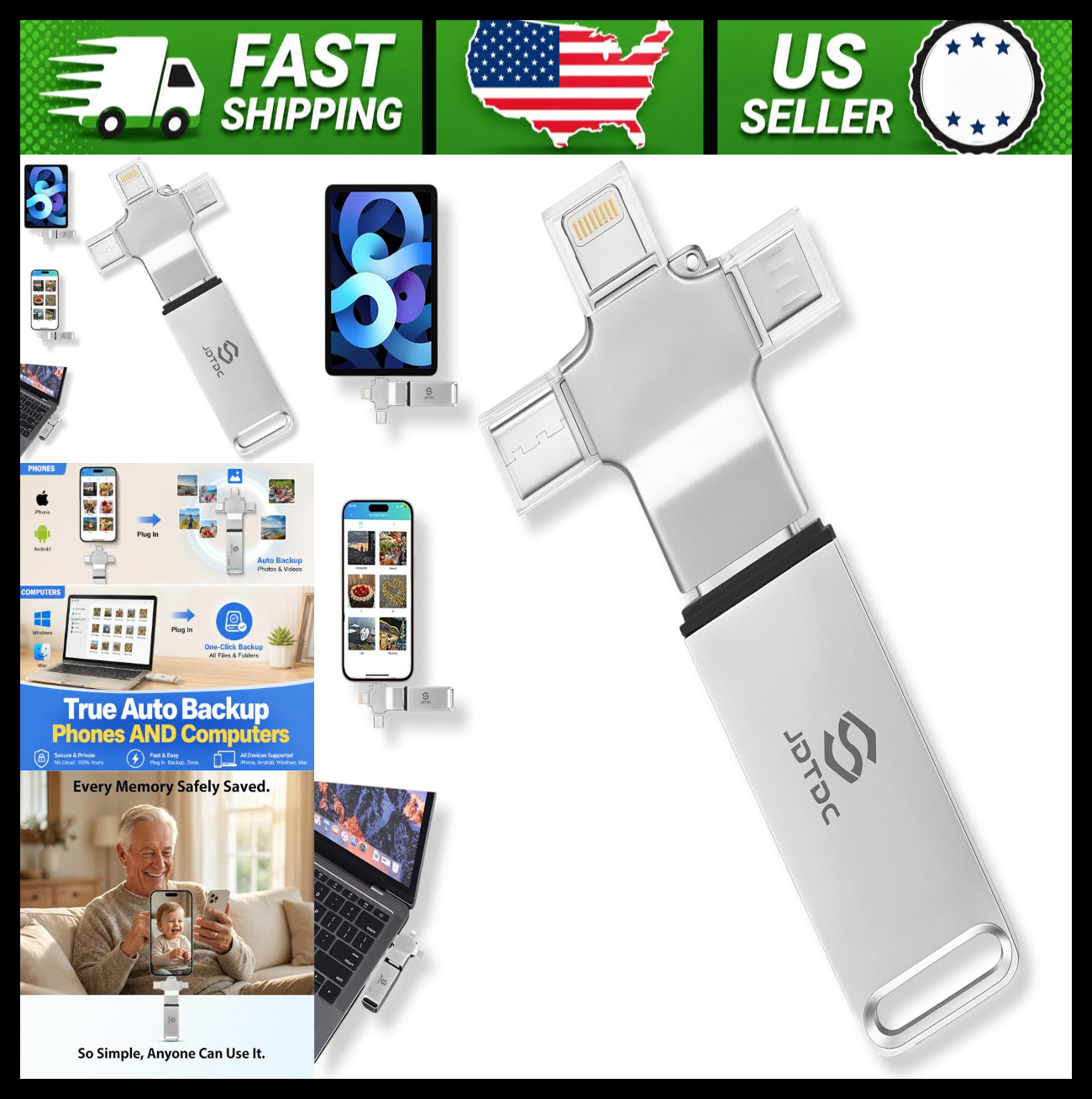 512GB Photo Stick Backup Flash Drive for iPhone Android Mac PC