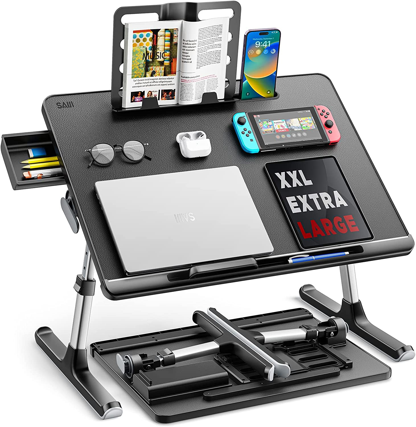 Adjustable Laptop Bed Table Foldable Lap Desk Height Angle Adjustable