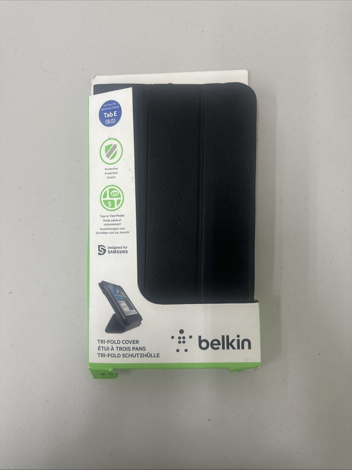 Belkin Form-Fit Blacktop Tri-Fold Folio Case for Samsung Galaxy Tab E 8.0