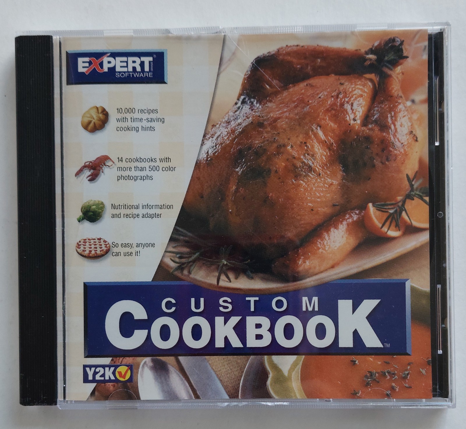 Vintage Custom Cookbook CD-ROM Expert Software PC 10,000 Recipes Y2K Era