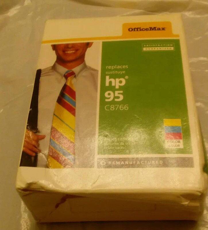 SEALED OFFICE MAX HP 95 REPLACEMENT COLOR CARTRIDGE REMANUFACTURED Fast Ship
