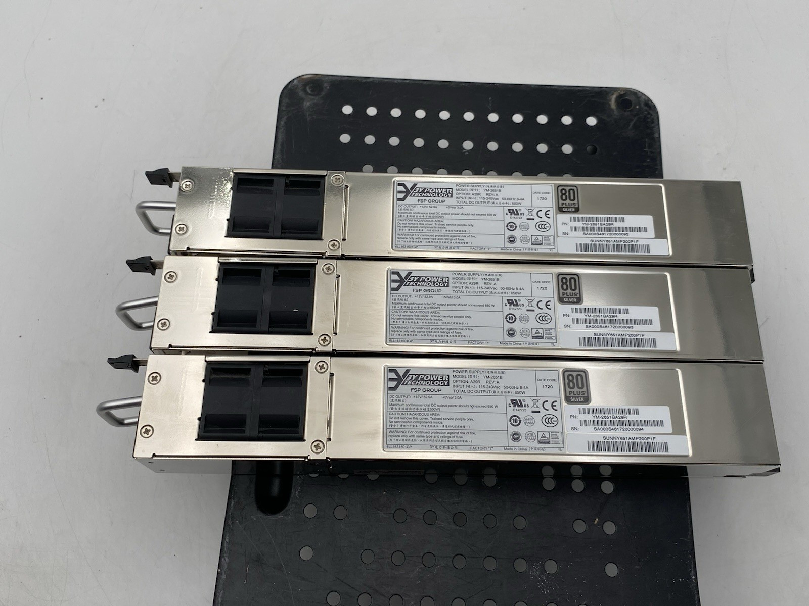 LOT OF 3 3Y Power Technology FSP Group YM-2651B Redundant 650W PSU