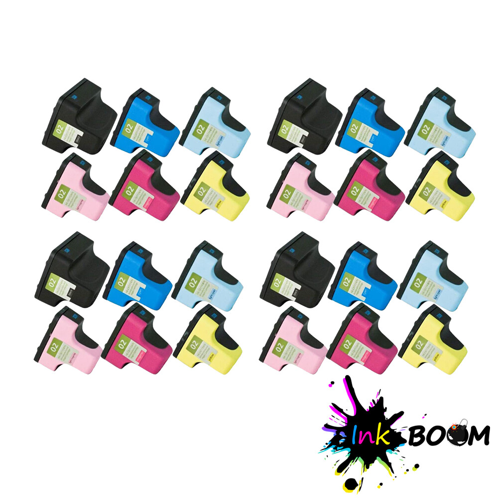 24 Ink Cartridges replace for HP 02XL Photosmart 3310xi 3313 C5140 C5150 C5180