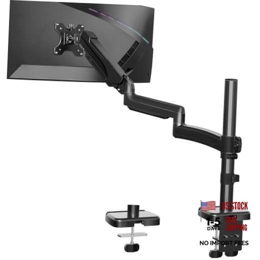 27 inch Extra Long Monitor Arm Desk Mount for 22-32 inch, Tall Monitor Single