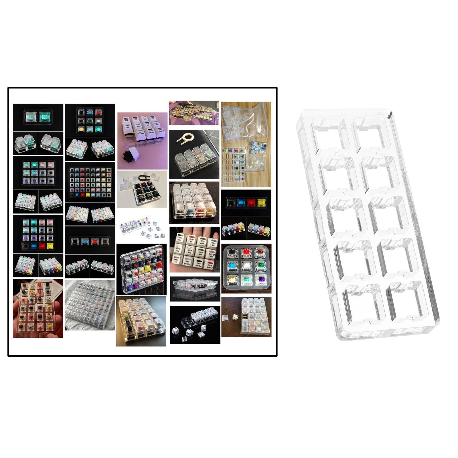 Clear Switch Tester Base Acrylic Plate for Cherry Mx Switch 2x5 board
