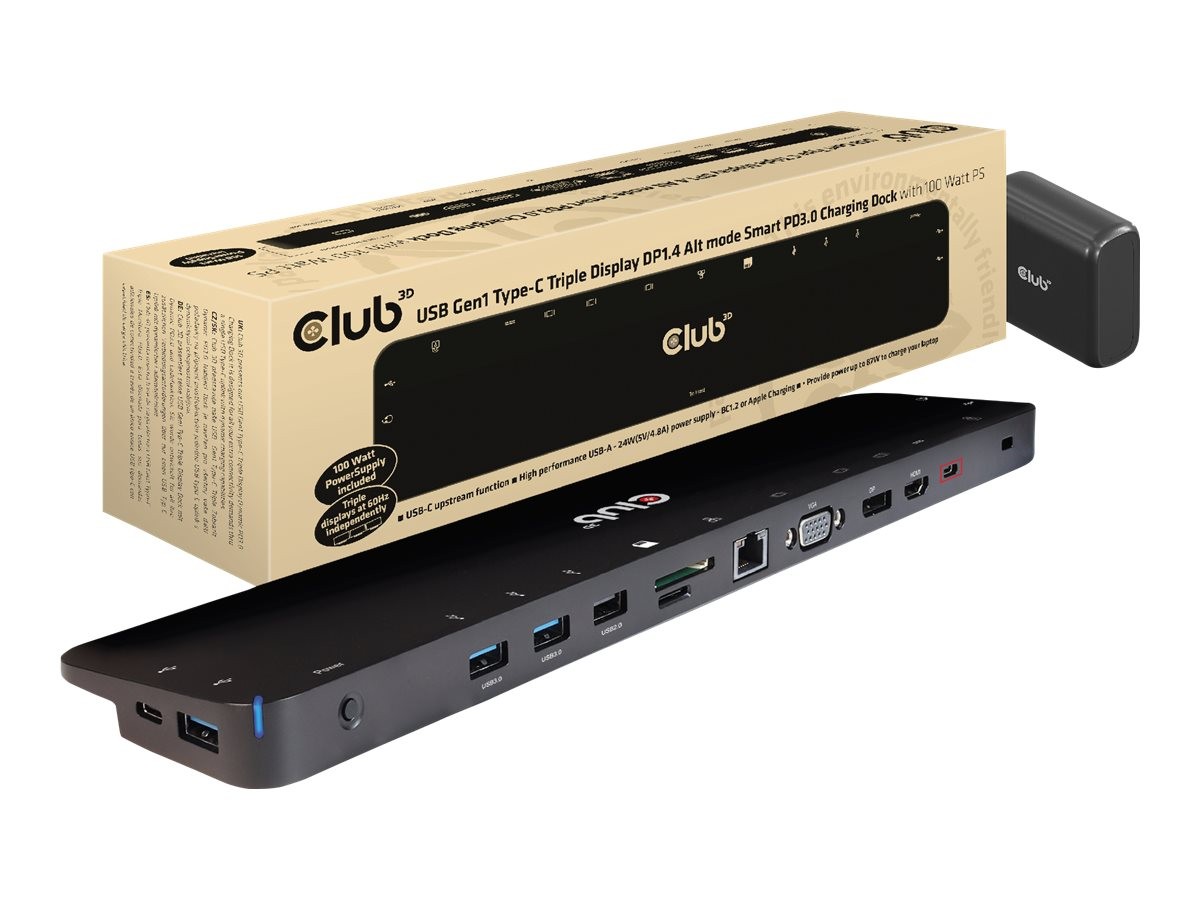Club 3D USB Gen1 Type-C Triple Display DP1.4 Alt Mode Smart PD3.0 CSV-1565