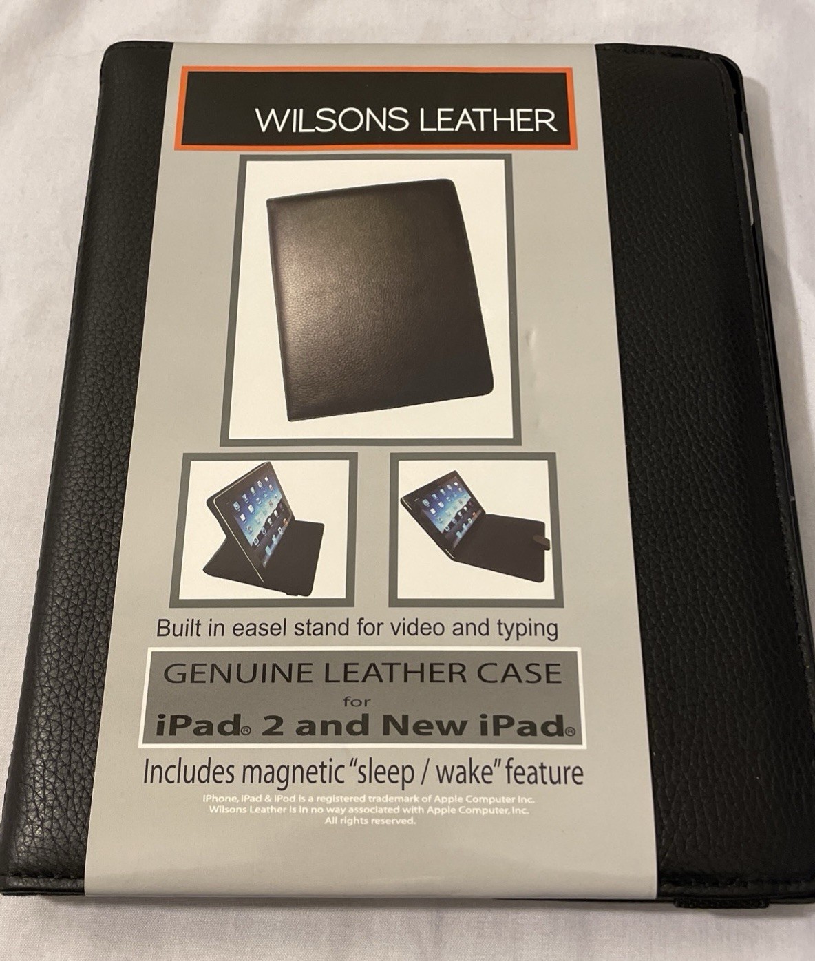 Wilsons Genuine Leather  Case for iPad 2 & New iPad Black Retail $60 No Snap