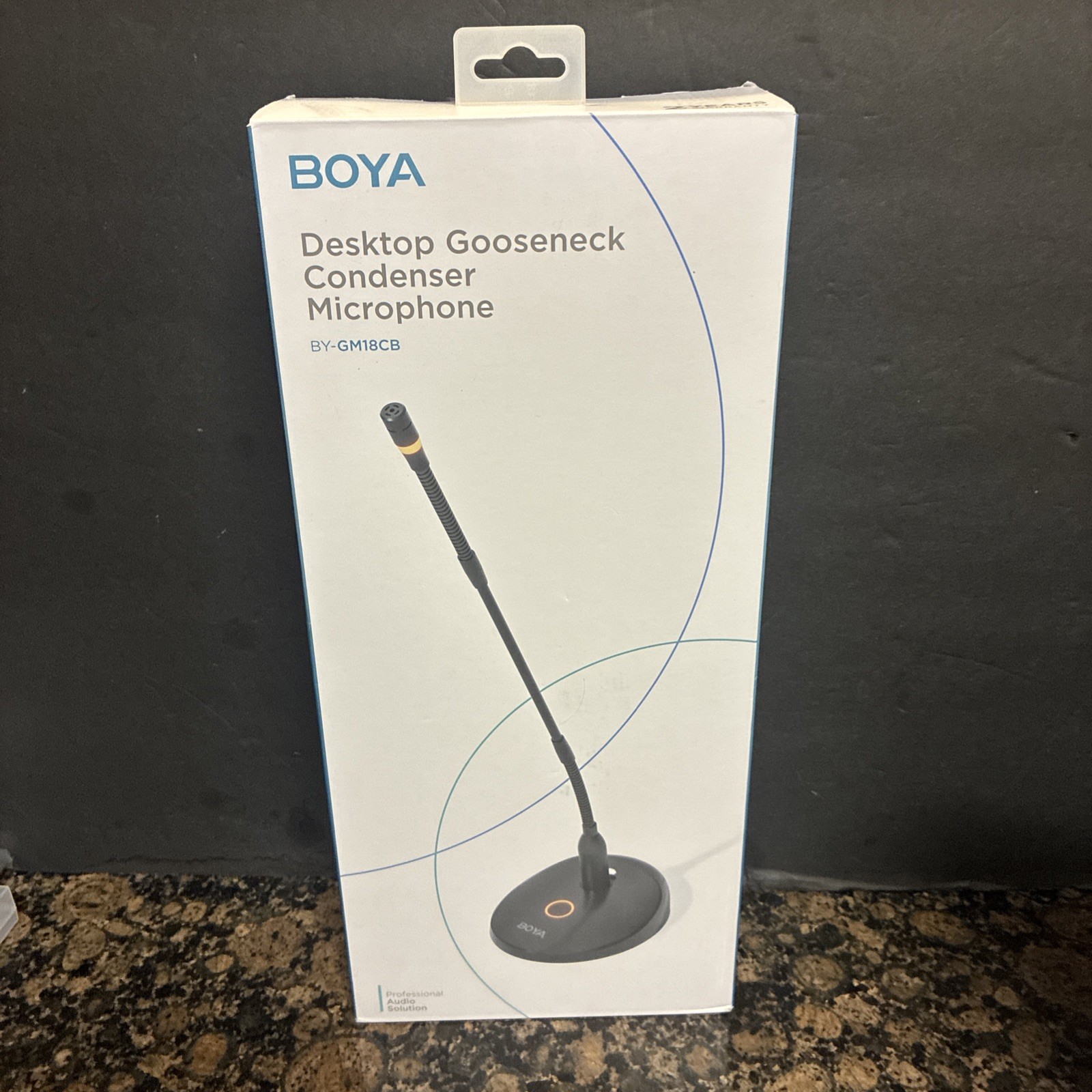 BOYA Desktop Gooseneck Condenser Microphone 18" Podium BY-GM18CB LED New NIB