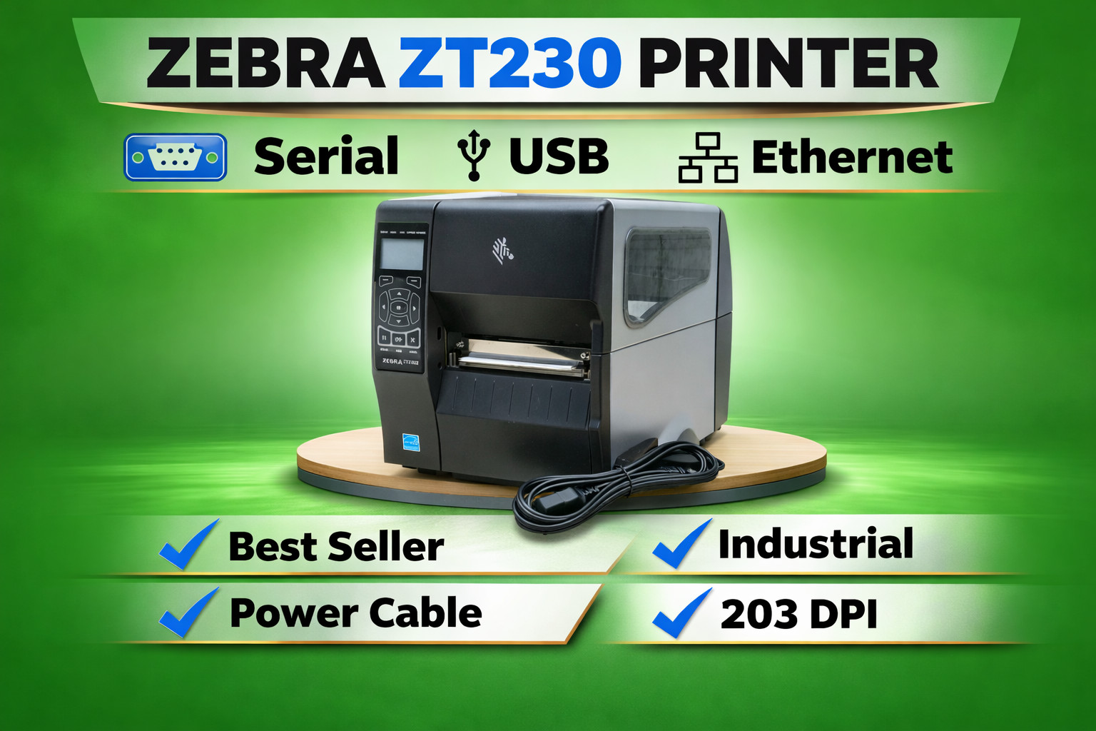 *ZASP* Zebra ZT230 203dpi Label Direct Thermal Printer ZT23042-D01200FZ Barcode