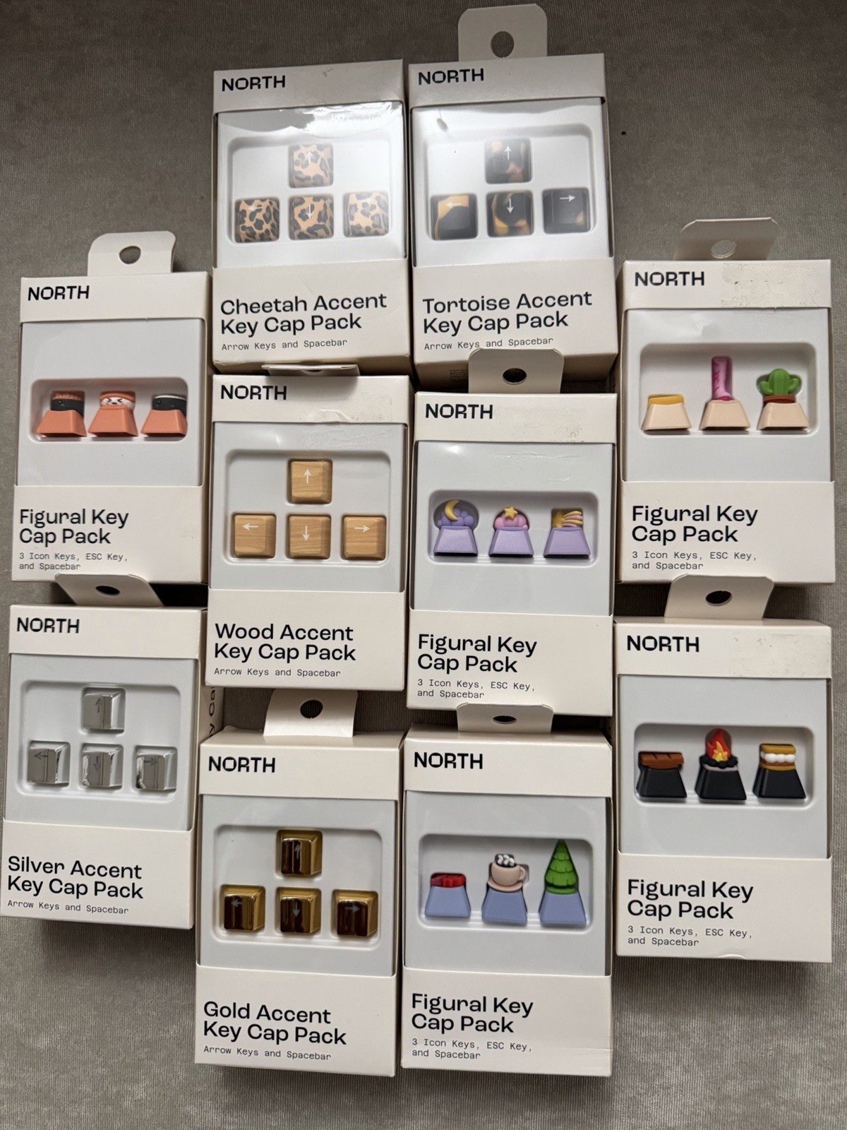 North Figural Key Cap Pack Lot Of 10 Packs New