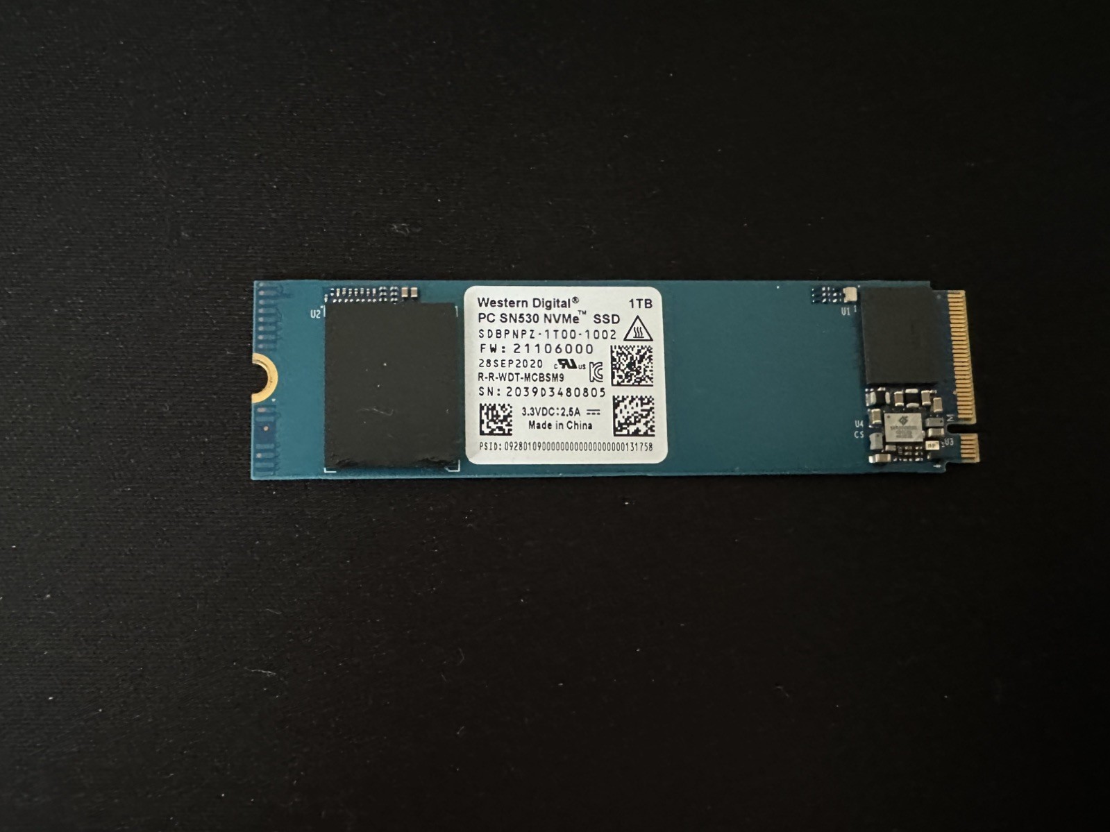 Western Digital PC SN530 NVMe SSD 1TB M.2 NVMe SSD 