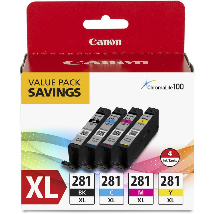 Canon CLI-281 XL 4-Color Ink Tank Value Pack - Canon USA Authorized Dealer