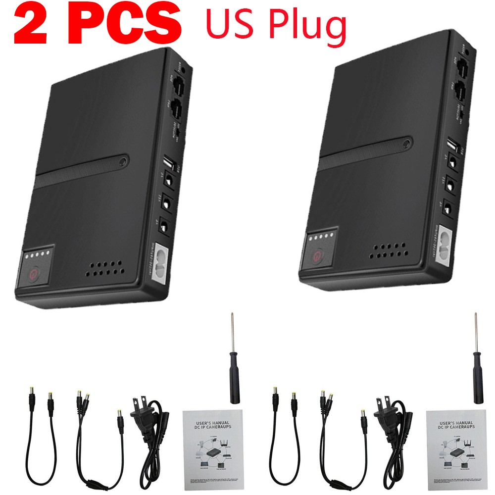 2pcs 1018L UPS Uninterruptible Power Supply Battery Backup For Router 5V 9V 12V