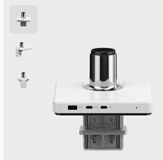 Humanscale M/Connect 3 USB Data Hub USB-C/A, M8 White Clamp Mount, Retrofit 
