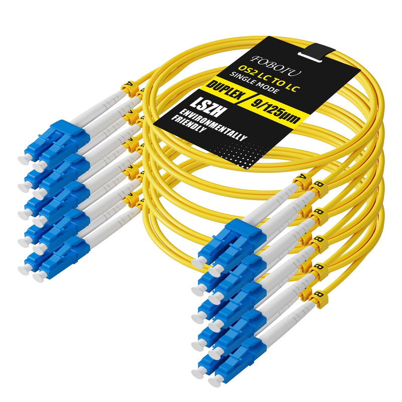 Foboiu Lc To Lc Os2 Fiber Patch Cable 1M 5-Pack Individually Tested Lc Upc To