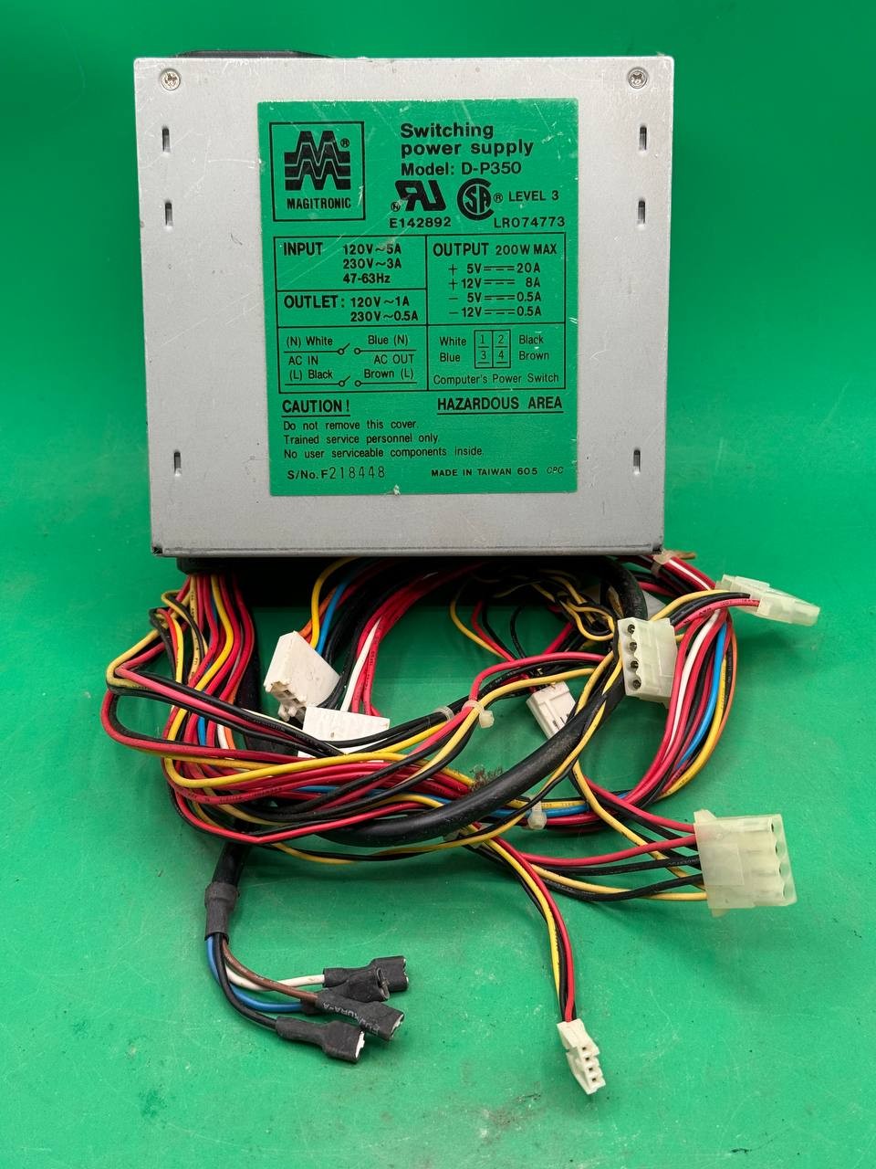 Magitronic D-P350 Vintage AT Computer Switching Power Supply 200W TC