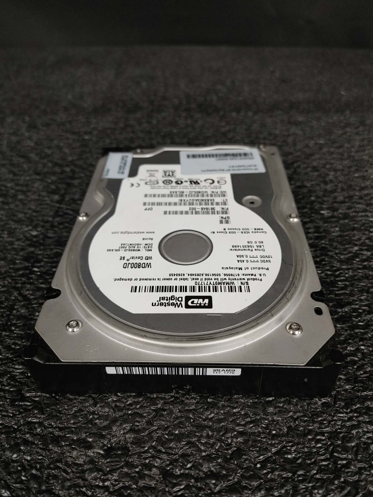HP 381648-002 WD800JD-60LSA5 80GB 7.2K RPM 8MB Cache 1.5Gb/s SATA 3.5"