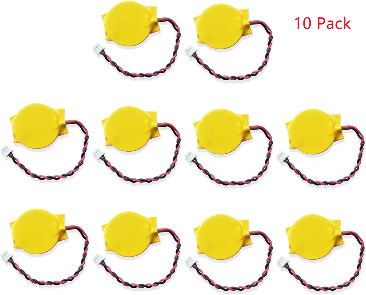 10X Two Pin RTC BIOS CMOS Battery for Dell Lenovo HP Laptop Notebook PC CR2032