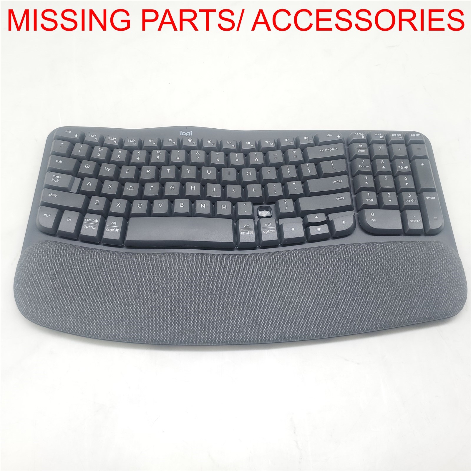 Logitech Wave Keys - Ergonomic Wireless Keyboard - Graphite [920-013610] *READ*