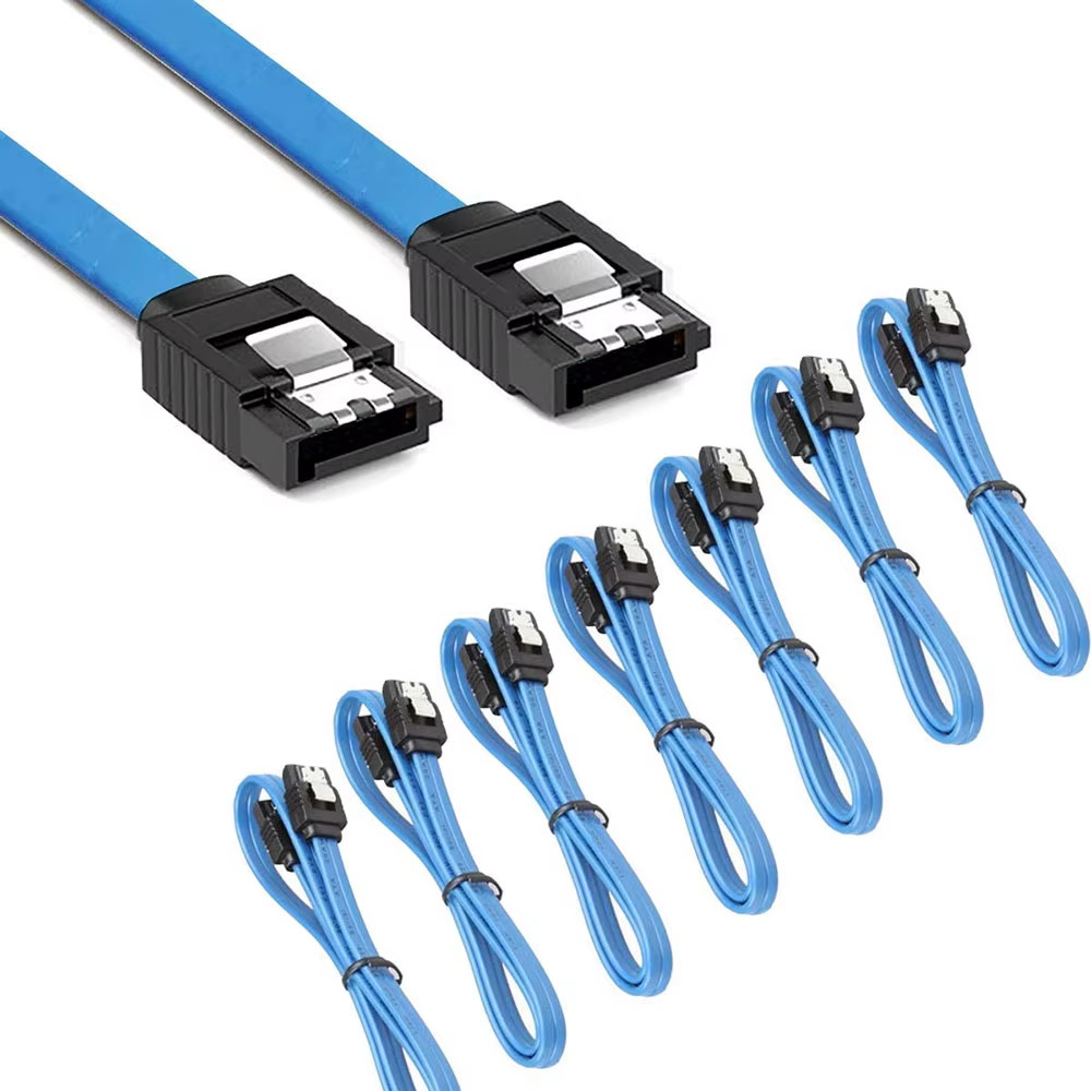 12-Pack SATA Data Cable 90 Degree Right Angle SATA III 6.0 Gbps Cable Black with
