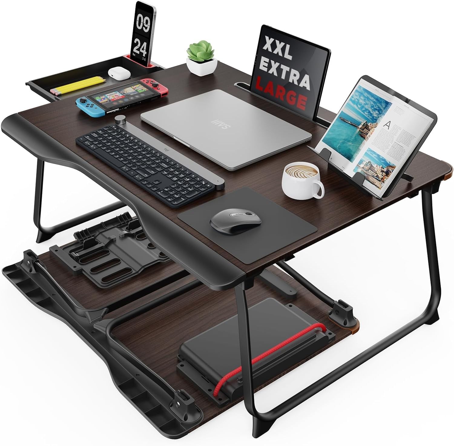 Laptop Desk for Bed, XX-Large Foldable Bed Tray Table, 25.6" x 19.3"