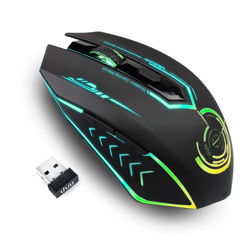 Wireless Gaming Mouse, Rechargeable 10000 LED PC Mouse