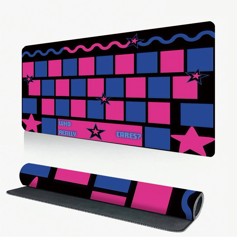 1pc Mouse Pad Featuring a Stylish Square Pattern with Stars, a Large Non-Slip
