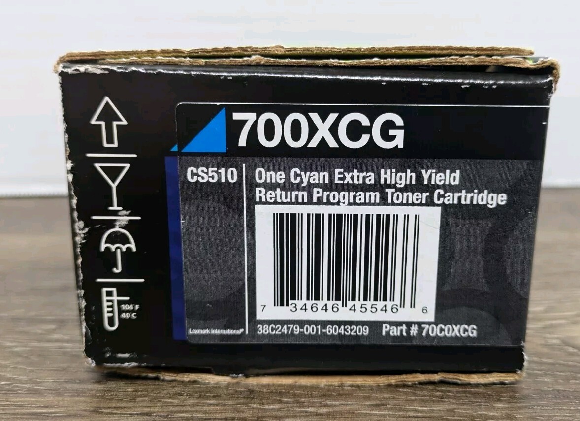 Lexmark 70C0XCG Genuine OEM 700XCG Toner, Cyan Extra High Yield NEW Open Box NOS