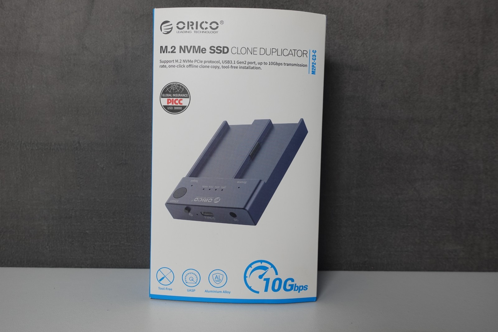 ORICO M2P2 NVMe Clone Docking Station Dual Bay 10Gbps - Mint Condition