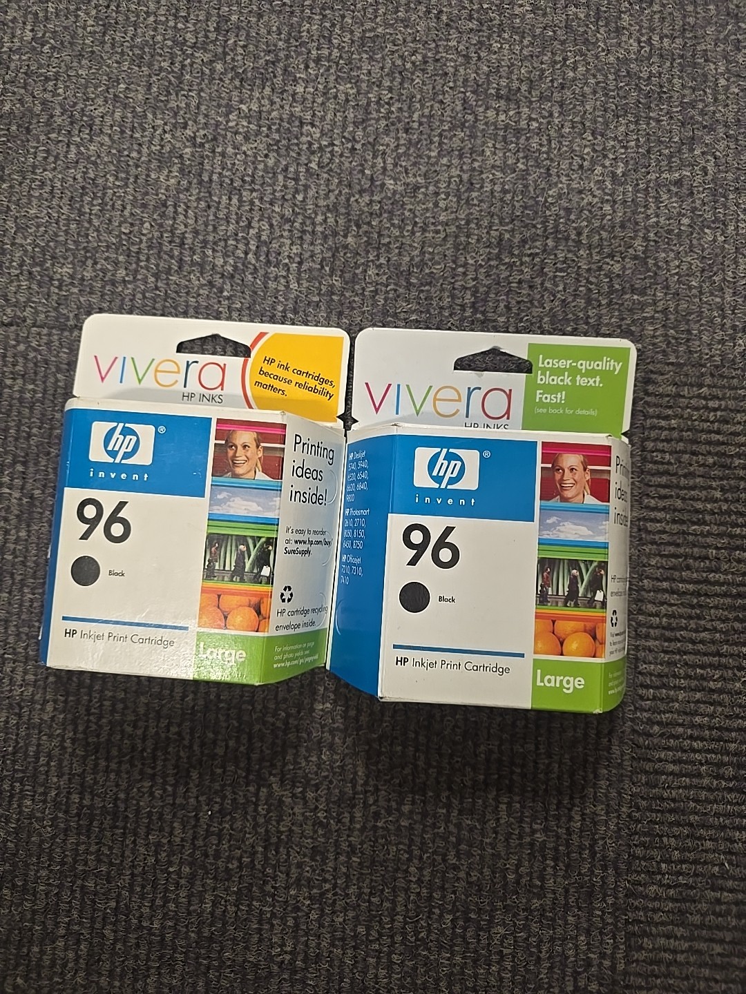 Lot 2 HP Invent Genuine Ink Cartridge EXPIRED Black Inkjet Print Cartridge