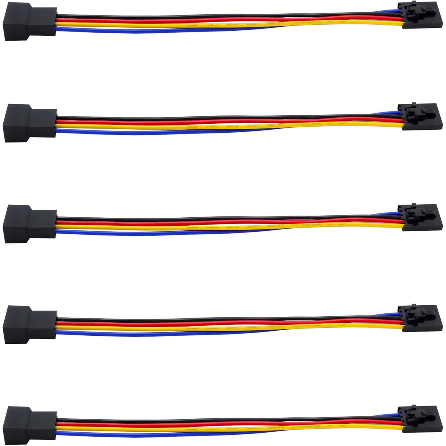 5Pcs 5Pin to 4Pin Fan Adapter Cable,PC CPU Fan Connector Converter Interface ...
