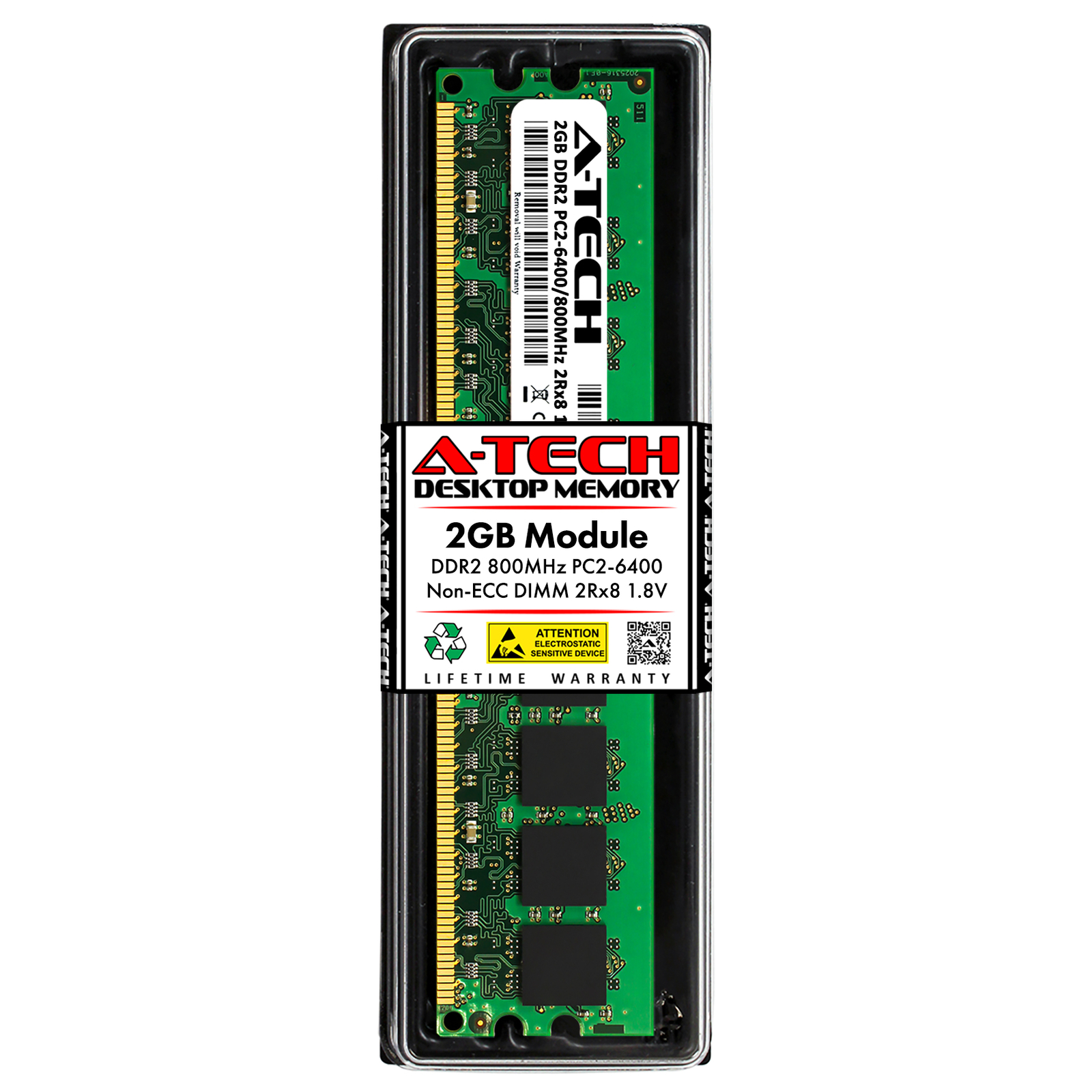 2GB DDR2 PC2-6400 DIMM Replacement for Qimonda HYS64T256020EU-2.5-C2 Memory RAM
