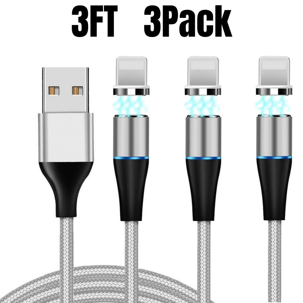 3/6FT Magnetic USB Fast Charger Cable Adapter Data Cord for iPhone 13 12 11 XR 8