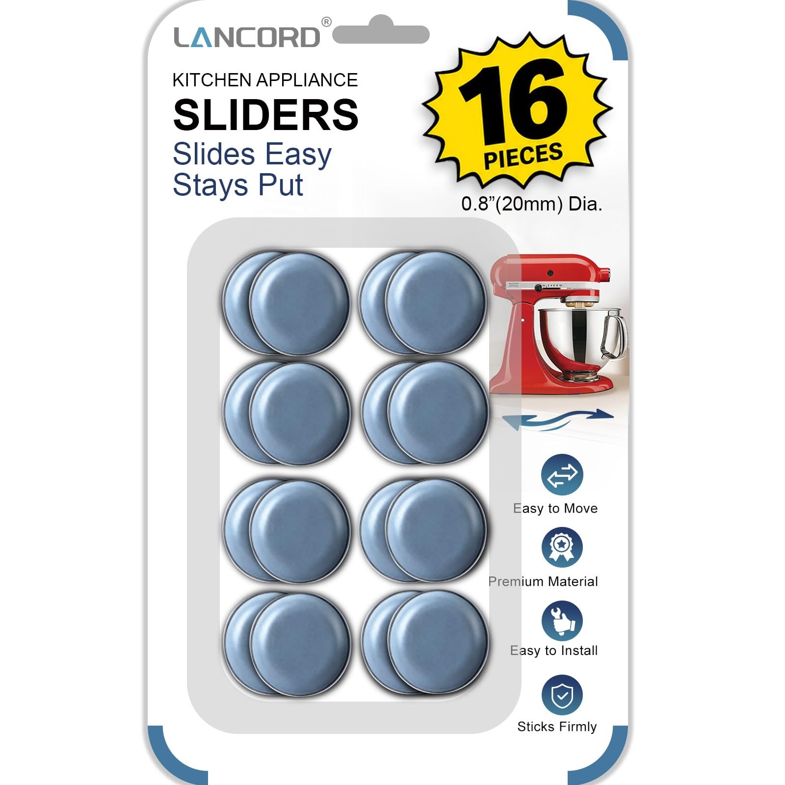 Small Appliance Sliders for Countertop, 16 PCS Kitchen Sliders