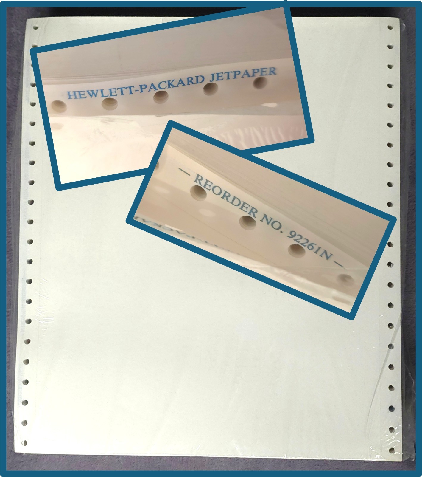 HP JETPAPER No. 92261N printer paper dot matrix continuous feed NEW pkg Z-fold