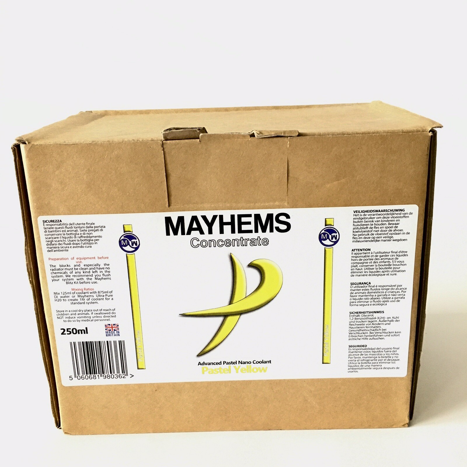 5 Bottles of Mayhems Concentrate Advanced Pastel Yellow Nano Coolant 250 ml