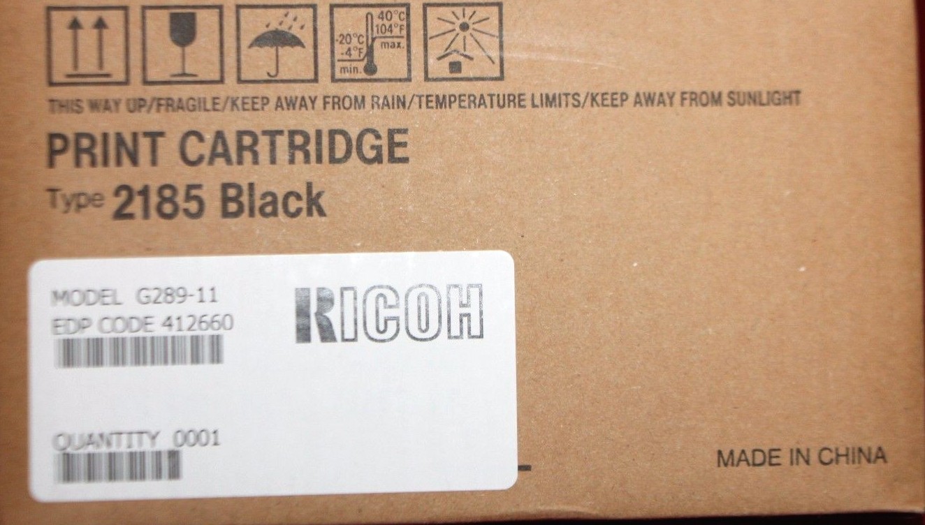 Genuine OEM Ricoh 480-0342 (412660) Black Toner Cartridge AC205 AC205L FX200 DNF