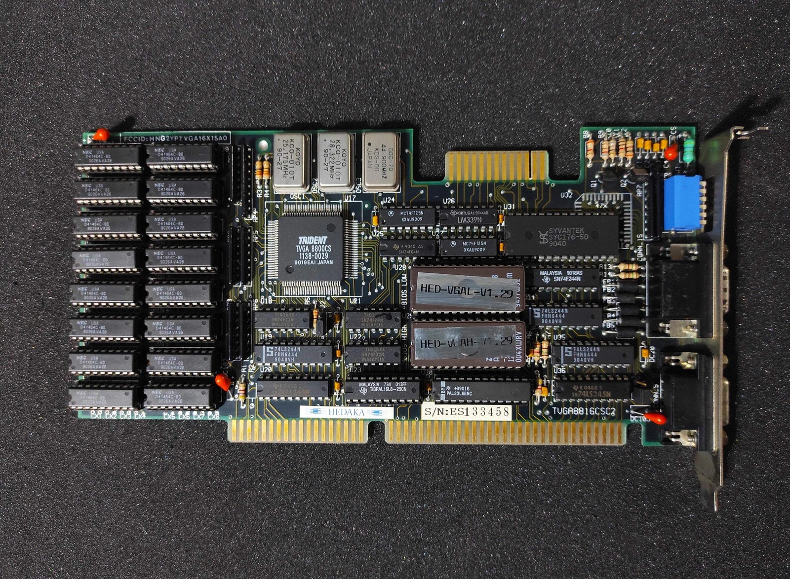 Trident TVGA8816CSC2 512KB ISA Vintage Retro Graphics Video Card MDA/Hercules VG
