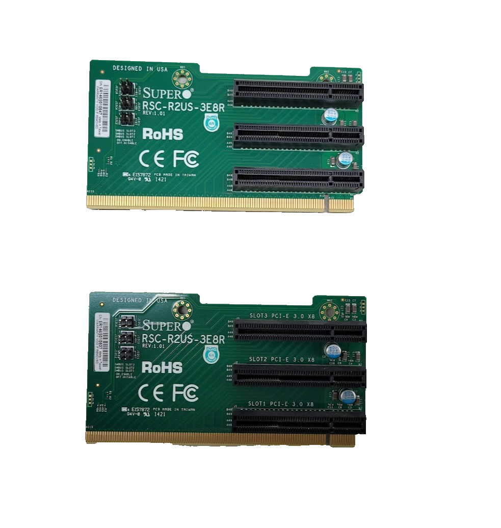 Lot of 2 SuperMicro RSC-R2US-3E8R Riser Card