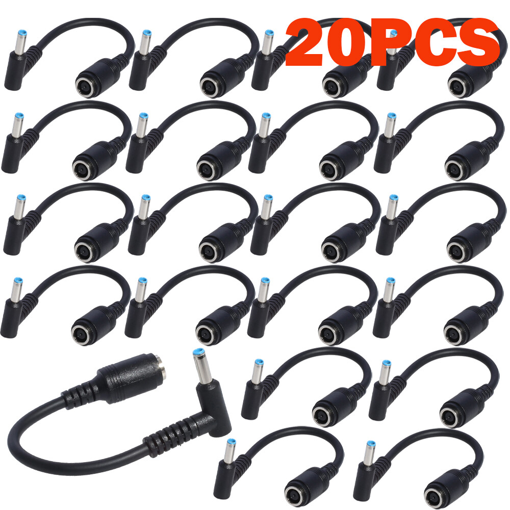 20PCS DC Power Charger Converter Adapter Cable 7.4mm - 4.5mm For HP Blue Tip